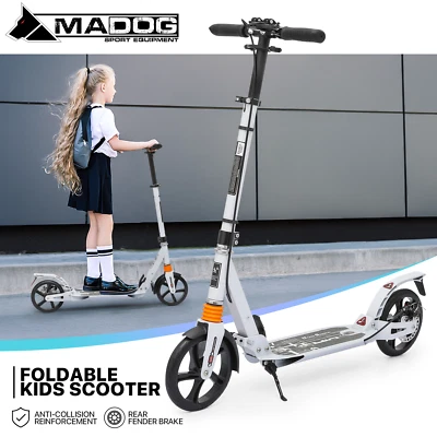 MADOG Folding Kids & Teen Kick Scooter Adjustable Height Handlebar Scooter w/Handbrake