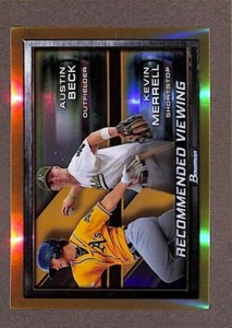 2017 Bowman Draft #RV-OAK Austin Beck Kevin Merrell RC Gold Refractor /50