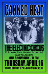 CANNED HEAT REPLICA 1970 CONCERT POSTER - Picture 1 of 1