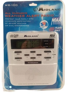 Midland WR-100 NOAA All Hazards Weather Alert Radio NEW In The Pkg white - Picture 1 of 10