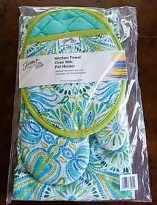 Green Cove Küchentuch Ofenhandschuh & Topflappen 3er Pack Set Neu mit Etikett - Bild 1 von 3