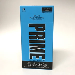 PRIME Hydration+ Sticks Electrolyte Drink Mix 6 pack Blue Raspberry X04/25 - Picture 1 of 6