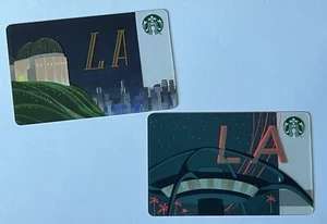 Starbucks 2015 LA Skyline Gift Cards - Set of 2 - Picture 1 of 2