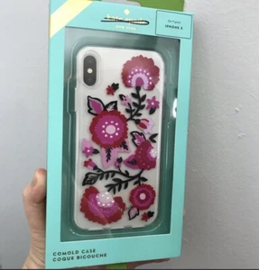 Kate Spade iphone X Case NIB Jeweled Garland Floral Pink - Picture 1 of 2