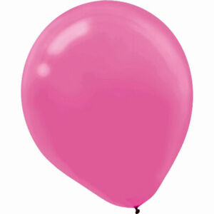 BRIGHT PINK Pack of 15 Coloured Birthday Balloons Party Decorations