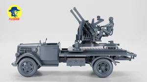 Opel Blitz con 20mm Flak 38 modellino da collezione Gunner stampa 3d resina 1:72 - Foto 1 di 3