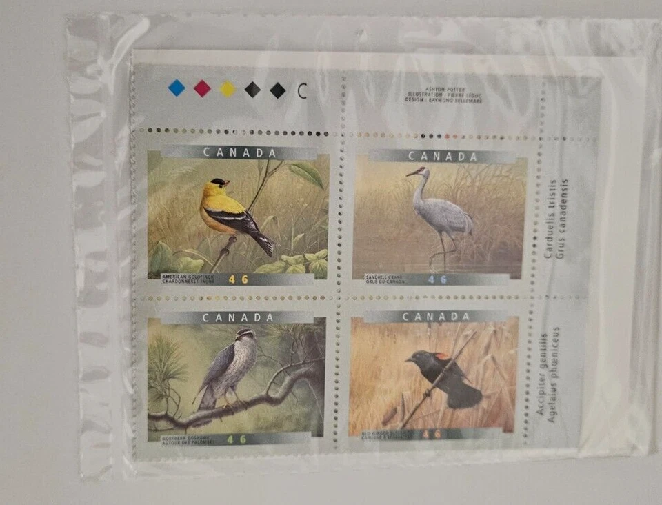 Canada 1999 Birds of Canada #1773a Set of Corner Inscription Blocks  - Image 1 of 1