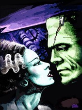 3 sizes BRIDE OF FRANKENSTEIN Art Print Poster horror movie art by Scott Jackson