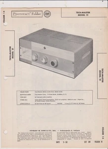 SAMS 1958 TECH-MASTER AMP SCHALTPLAN MIT CHARTS UND DIAGRAMMEN KOSTENLOSER VERSAND IN DEN USA - Bild 1 von 1