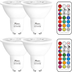 Mobri GU10 LED Bulbs, 5W Colour Changing Spot Light Bulb, Dimmable via Remote 7