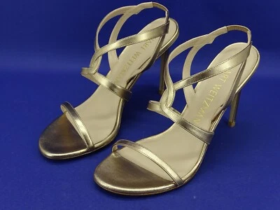 Zapatos de Tacón Stuart Weitzman Velada Oro Zapatos Sandalias de Mujer Talla 40 - Imagen 1 de 4