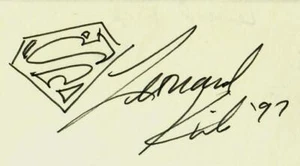 ¡RARO! Dibujo de Superman firmado a mano "Reconocido artista de cómics" Leonard Kirk - Imagen 1 de 1