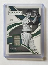 Warren Spahn 3/3 2023 Panini Immaculate HOF Legends Patch Boston Brave 💎