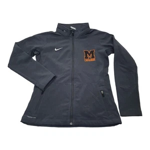 Nike Therma Fit Jacket Shell Womens SZ M Greyi Lacrosse Full Zip Print Logo - Picture 1 of 17