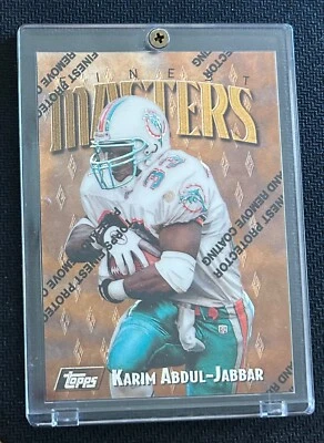 1997 Topps Finest #158-M6 Karim Abdul-Jabbar Masters Oro Delfines raros, con sello. Foto 1 de 2