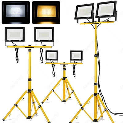 Baustrahler LED Fluter mit Stecker / Stativ Arbeitsleuchte Scheinwerfer Strahler - Bild 1 von 4