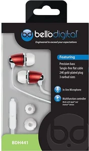 Bell'O - BDH441RD - In-Ear Headphones with Precision Bass - Red - Picture 1 of 1
