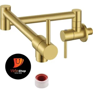 KES Folding Faucet Brass Double Joint Swing Arm Sink Faucet - Picture 1 of 7