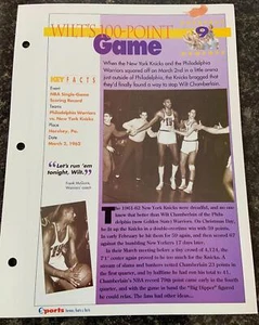 Wilt Chamberlain -1994 Sports heroes, feats & facts / 100 Point Game! - Picture 1 of 2