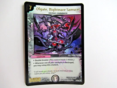 Duel Masters Olgate, Nightmare Samurai  L14/2 Y1 League JDC Foil Promo WOTC 2004 - Image 1 of 2