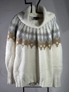 Banana Republic Ivory Bosque Alpaca Wool Fair Isle Sweater XL - Picture 1 of 10