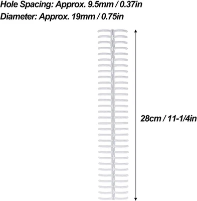 Peine de encuadernación de 30 anillos de 10 piezas, fijaciones de peine de plástico de 19 mm con le... Foto 1 de 4