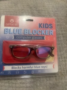 OPTIX 55 KIDS blue blocker computer glasses WITH CASE-A - Picture 1 of 2