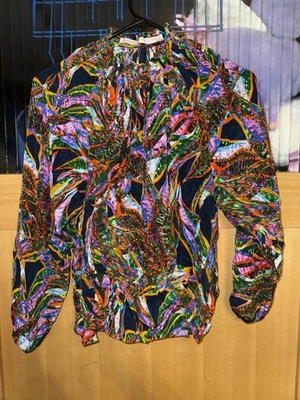 Marie Oliver 💯 Estampado abstracto de seda - Talla pequeña Foto 1 de 4