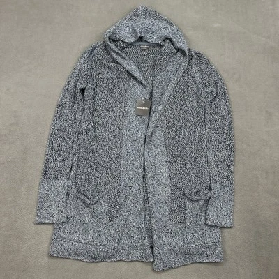 Cárdigan con capucha Eddie Bauer para mujer junto a la playa azul talla pequeña lino cubierta de playa Foto 1 de 4