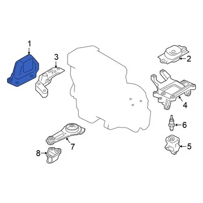 For Nissan Versa 2020-2024 Nissan 112105RA1A Front Right Engine Mount - Image 1 of 2