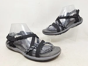 Sandalias Skechers para mujer reggae ajustadas negras talla 8 espuma viscoelástica ajustables - Imagen 1 de 9