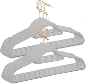 LIVIVO 50 Stück Samt Kleiderbügel - rutschfest, drehbare Haken, robust 45 cm - Bild 1 von 7