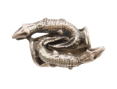 925 Sterling Silver Vintage Ring SOTELO MEXICO Twin Crocodile  Sz 7.5  RG33526 - Image 1 of 4