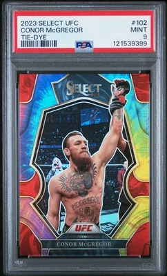 CONOR McGREGOR 2023 Panini Select UFC Premier Level Tie-Dye Prizm #/25 PSA 9 - Image 1 of 2