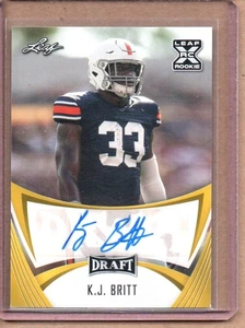 2021 LEAF DRAFT K.J. BRITT ROOKIE AUTOGRAPH (NM/MT) - Picture 1 of 2