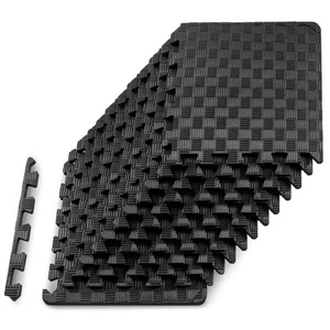 Exercise Puzzle Mat ½ in, Checkered EVA Foam Puzzle Floor Mat with Detachable... - Picture 1 of 6