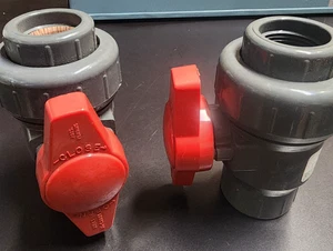 LOTE DE 2 VÁLVULAS DE BOLA DE PVC 1" Hembra Roscada NPT Extremos HILLS-MCCANNA P-152 PV-T - Imagen 1 de 3