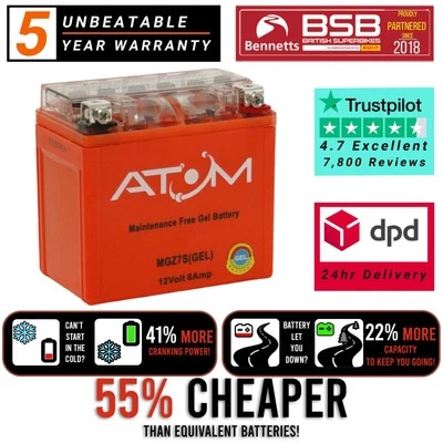 MGZ7S Atom Gel Motorcycle Battery for Honda CBR1000RR 08-11 - Image 1 of 4