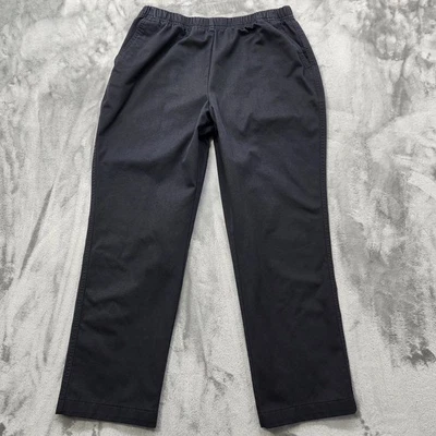 Lands' End Pants Womens 10P PETITE Black High Rise Pull On Straight Leg Stretch - Image 1 of 4