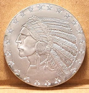 🇺🇸 Moneda de águila americana redonda cabeza india plata pura 0,999 Troy OZ - Imagen 1 de 3