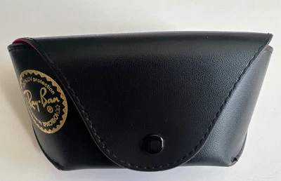 Estuche para gafas Ray-Ban cuero negro forro rojo cierre a presión Foto 1 de 2