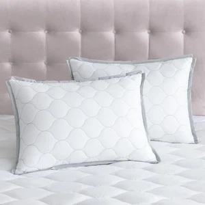 Pillow Protectors with Zipper Queen Size Set of 2, Ultra Soft Brushed Fabric ... - Picture 1 of 7