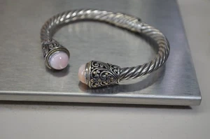 ROBERT MANSE ROMANSE STERLINGSILBER 925 18K YG KUNZIT SCHARNIER BALI MANSCHETTE ARMBAND - Bild 1 von 10