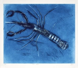 ‘Blue Yabbie’ By Pro Hart (1928-2006) Etching,Ed. 15/100 Unframed Sheet: 58X67cm - Picture 1 of 1