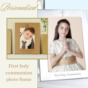 Personalised First Holy Communion Photo Frame Religious Gift for Him Her - Picture 1 of 3