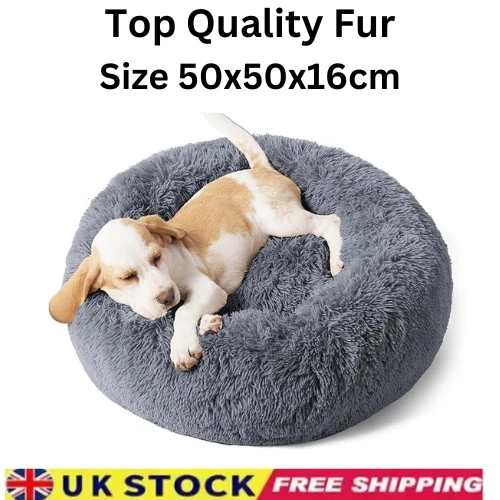 Bedsure Dog Bed Donut Soft Plush Cat Beds For Calming Pet Anti Anxiety Washable
