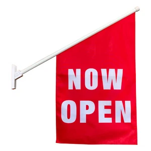 Now Open Flag Kit / End Sign Wall Mount Flag / Now OPEN banners - Ship Today! - Picture 1 of 6