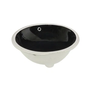 Untertasse Oval Unterbau Badezimmer Spüle 19-3/8"" x 15-3/4"" x 8-3/8"" schwarz Porzellan - Bild 1 von 4