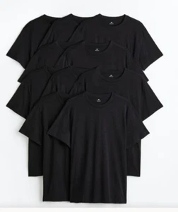 10-pack Regular Fit Crew-neck T-shirts Color Black Size Medium NWT Free Shipping - Picture 1 of 3