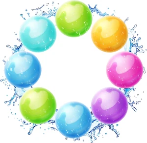 Reusable Water Balloons for Kids Silicone Splash Balls Outdoor Summer Toys - Picture 1 of 7